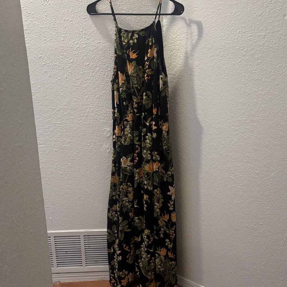 H&M Black Floral Maxi Dress